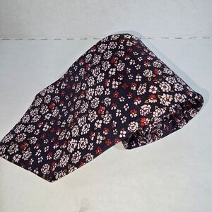Vintage Navy blue tie with White,‎ Red, Brown Flowers Powers Brand